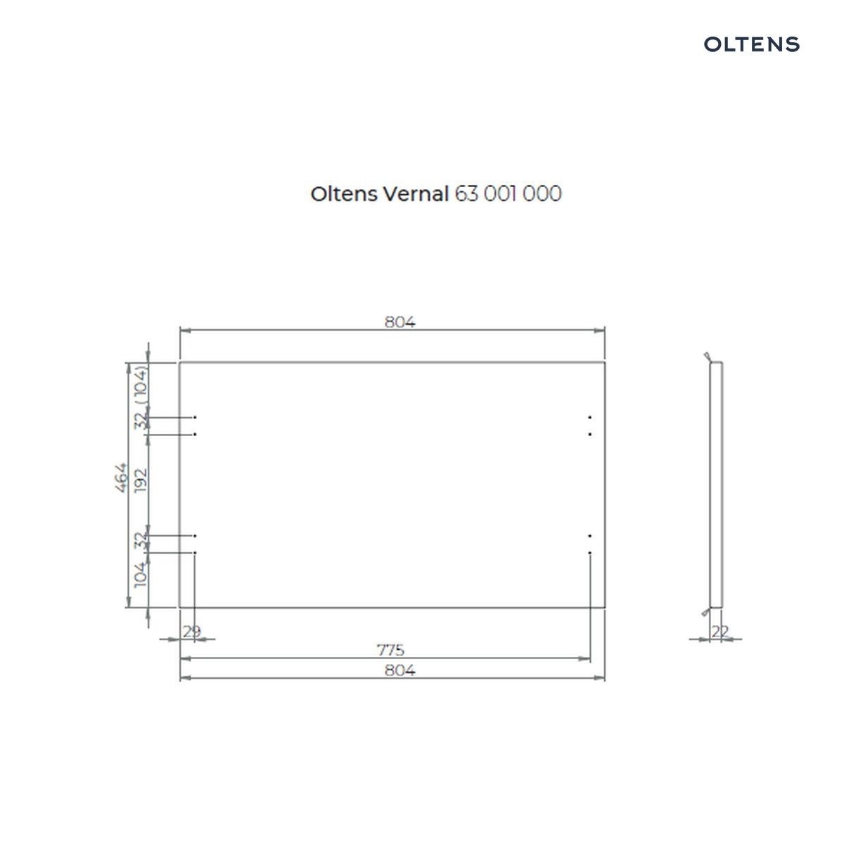 OLTENS VERNAL BLAT 80 CM NASZAFKOWY BIAŁY POŁYSK - obrazek 2