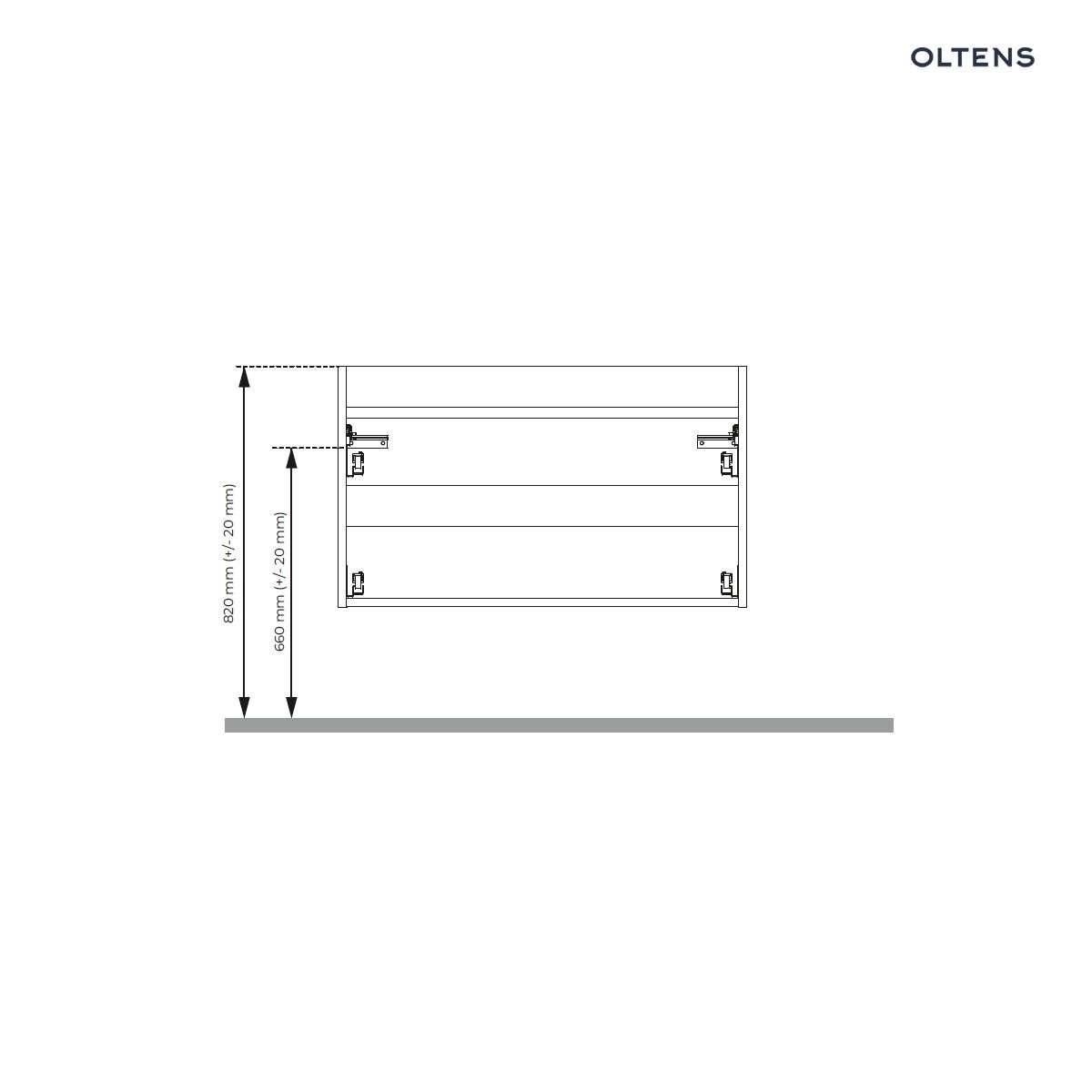OLTENS VERNAL SZAFKA PODUMYWALKOWA WISZĄCA SZARY MAT 100CM - obrazek 4