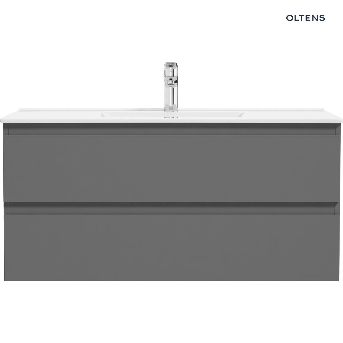 OLTENS VERNAL SZAFKA PODUMYWALKOWA WISZĄCA Z BLATEM GRAFIT MAT/DĄB 100CM - obrazek 2