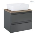 OLTENS VERNAL SZAFKA PODUMYWALKOWA WISZĄCA Z BLATEM GRAFIT MAT/DĄB 60CM - obrazek 3