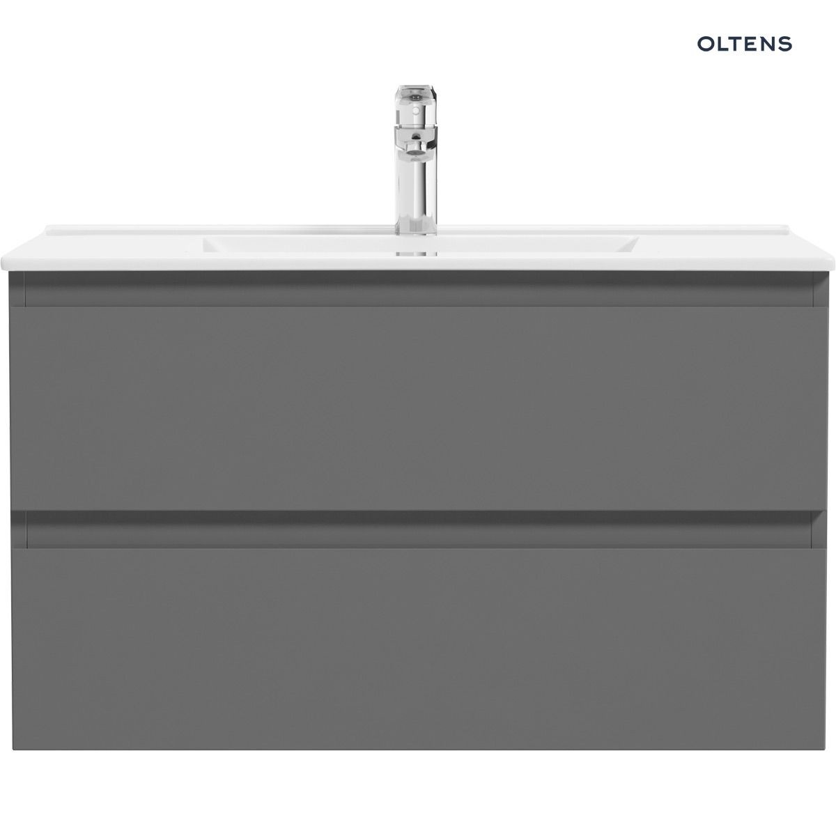 OLTENS VERNAL SZAFKA PODUMYWALKOWA WISZĄCA Z BLATEM GRAFIT MAT/DĄB 80CM - obrazek 2