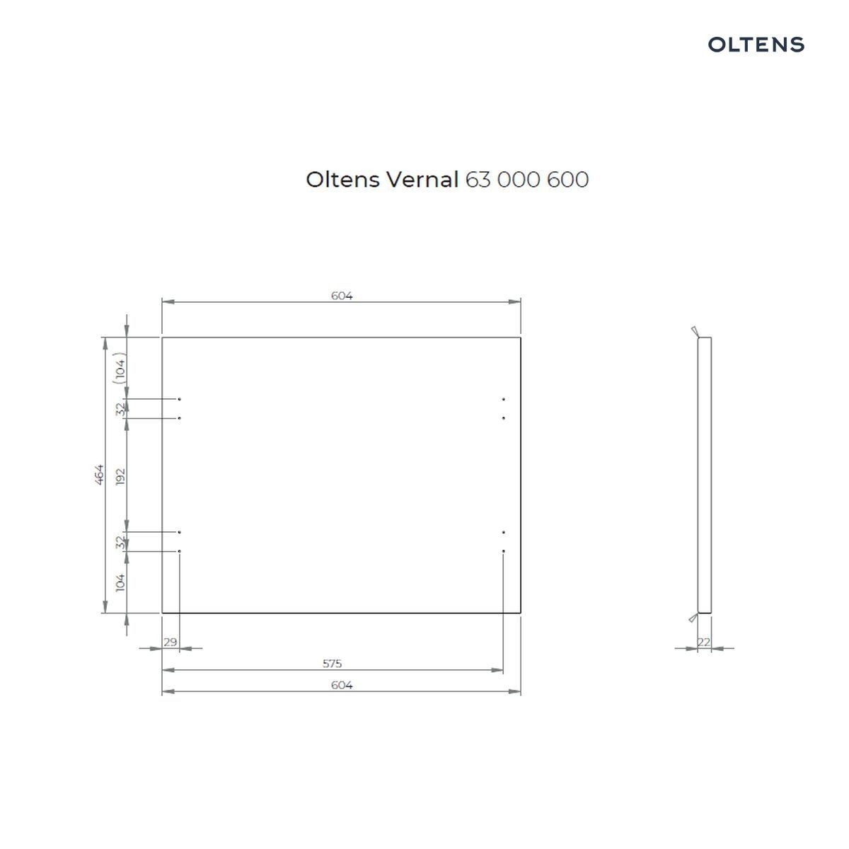 OLTENS VERNAL SZAFKA PODUMYWALKOWA WISZĄCA Z BLATEM SZARY MAT/DĄB 80CM - obrazek 3