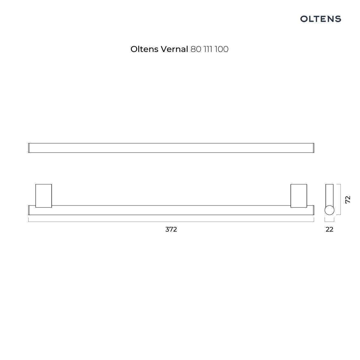 OLTENS VERNAL WIESZAK NA RĘCZNIK 30CM POJEDYNCZY CHROM - obrazek 3