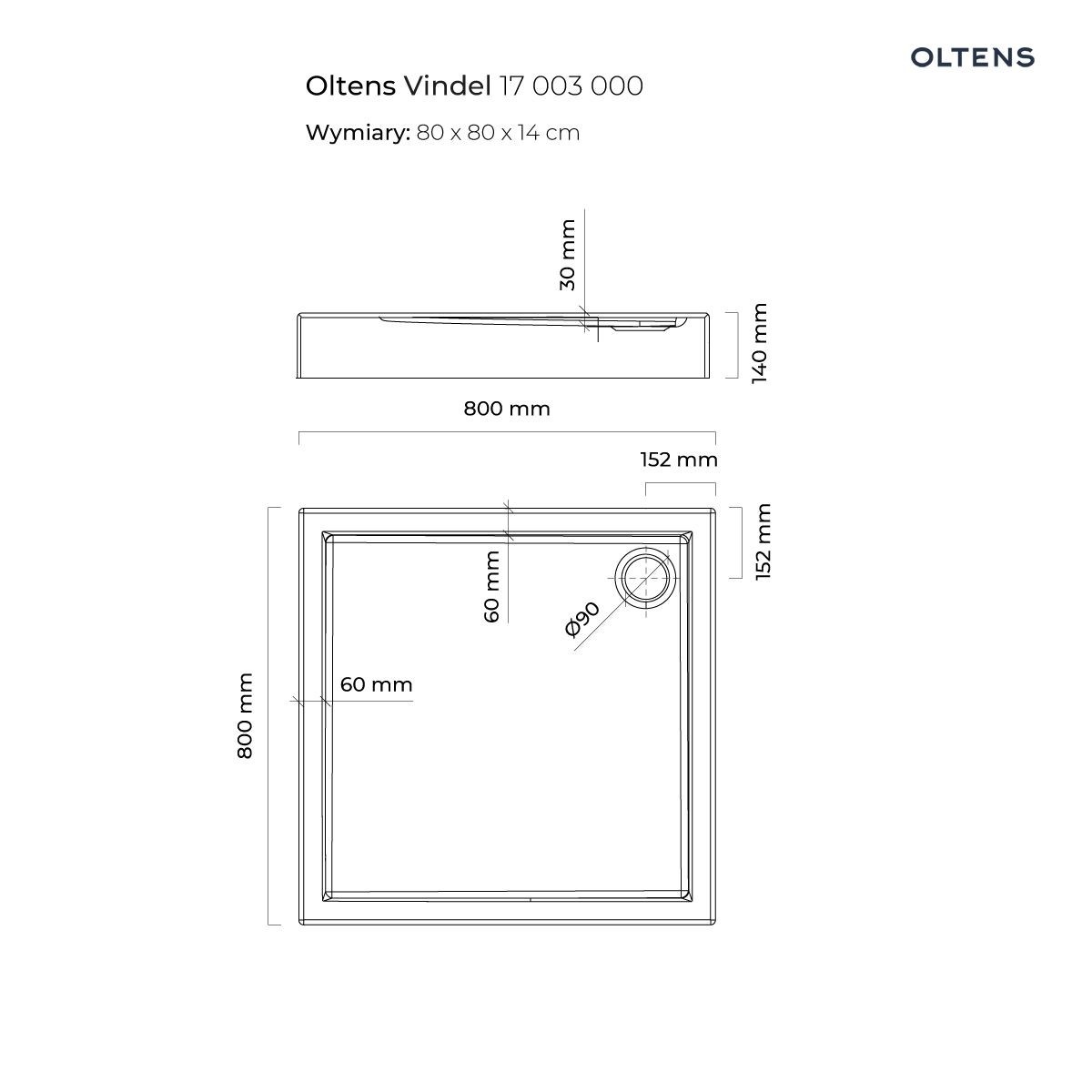 OLTENS VINDEL BRODZIK KWADRATOWY 80x80 - obrazek 3
