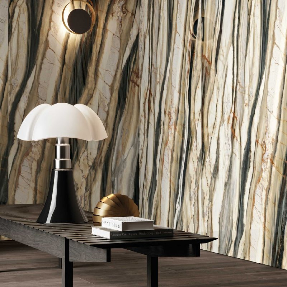 ABK SENSI 900 OYSTER GOLD 120X280 POŁYSK PŁYTKA GRESOWA WIELKOFORMATOWA 6MM - obrazek 2