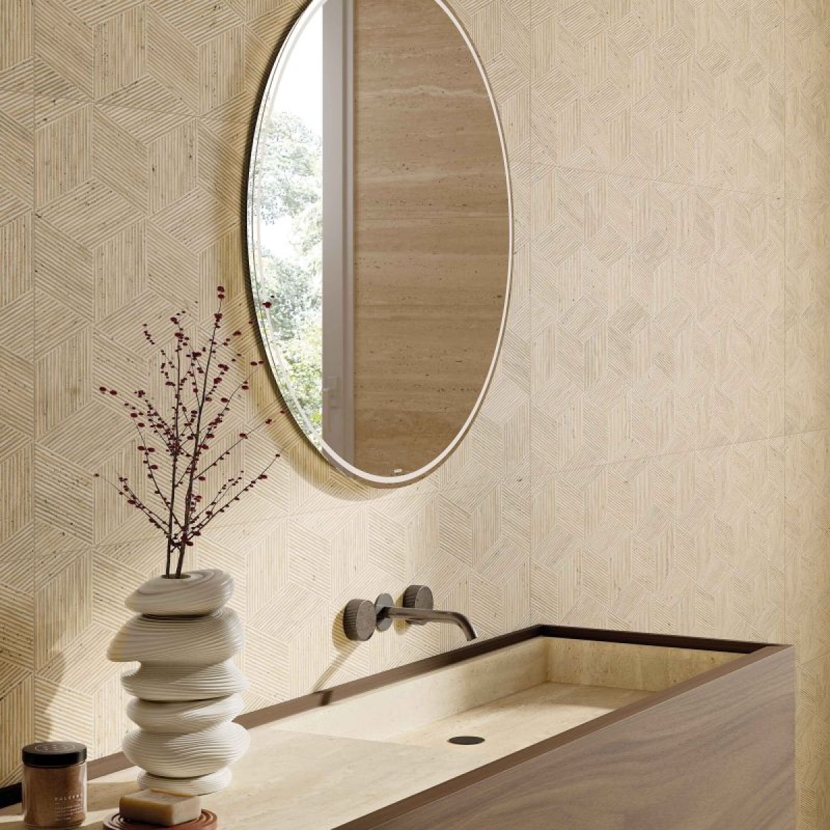 ABK SENSI ROMA CREAM 60X120 CUBE NAT. 3D PŁYTKA GRESOWA - obrazek 2