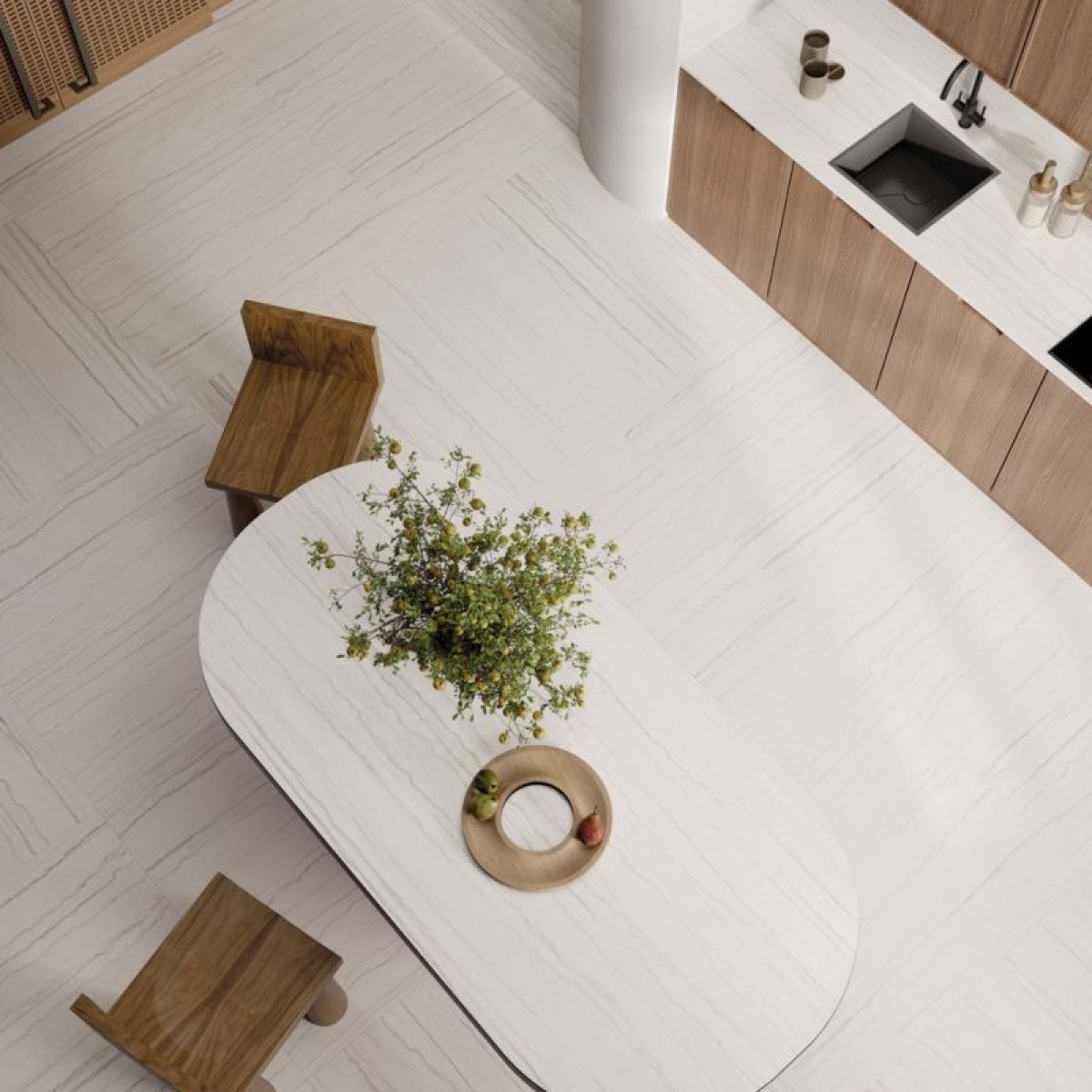 ABK SENSI NUANCE WHITE MACAUBAS 120X120 P-TECH PŁYTKA GRESOWA - obrazek 2