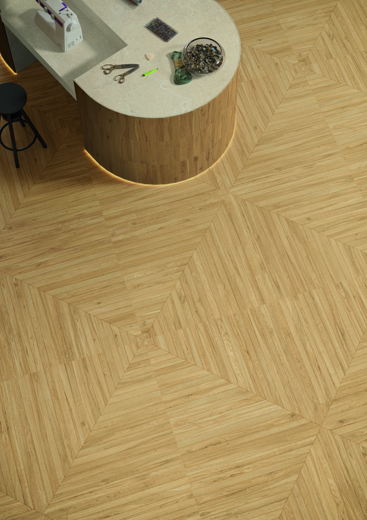 EMIL CERAMICA PLAYWOOD PLAYTANGRAM PURE OAK 100X100 NAT PŁYTKA GRESOWA DREWNOPODOBNA - obrazek 2