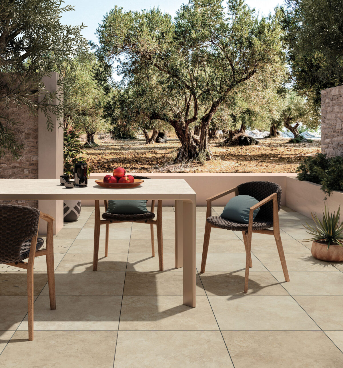 MIRAGE ELYSIAN TRAVERTINI RUSTIC CROSS 80X80 20MM ANTYPOŚLIZGOWA PŁYTKA GRESOWA - obrazek 2