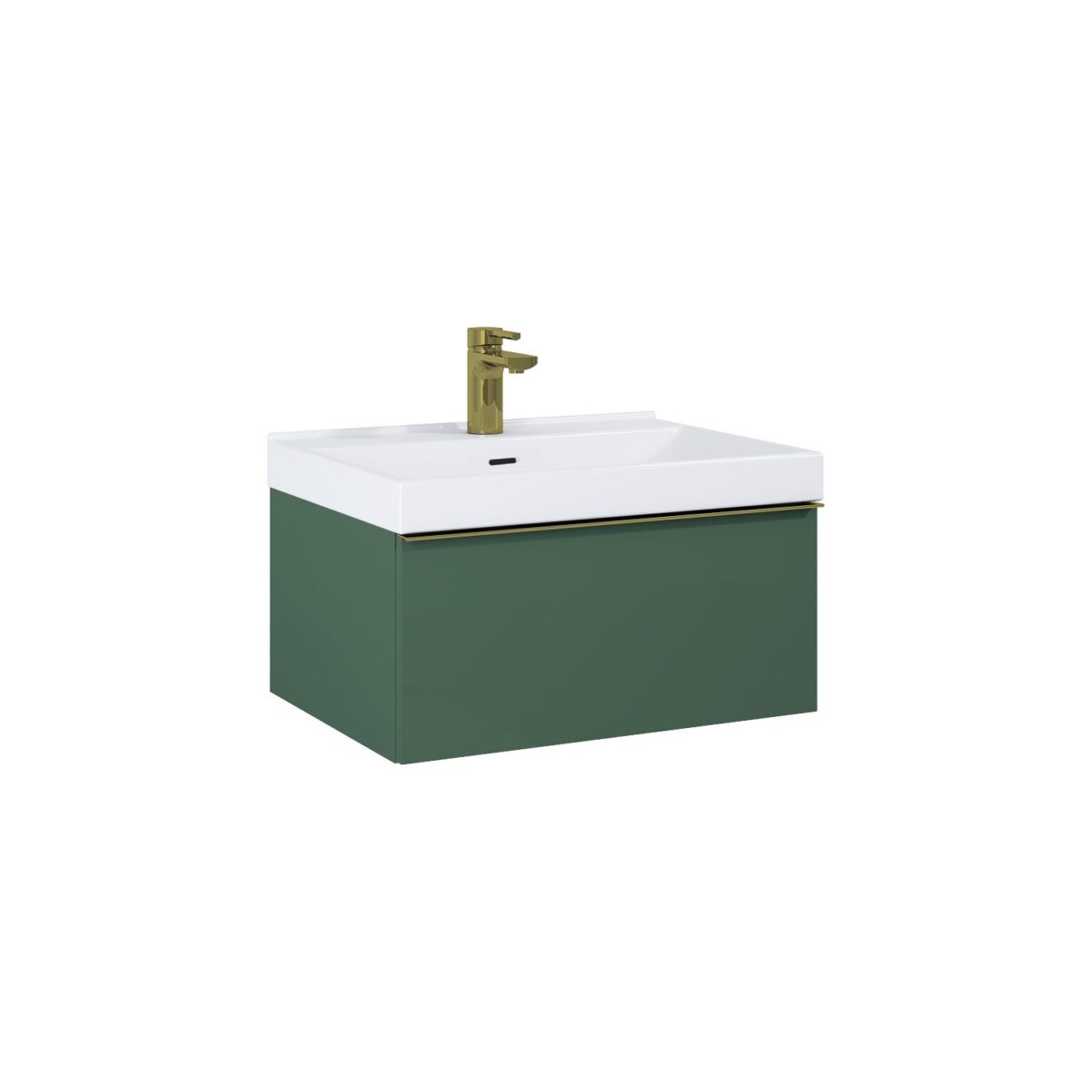 ELITA SZAFKA ŁAZIENKOWA PODUMYWALKOWA - ZESTAW LOOK 60 1S FOREST GREEN MATT, BLAT NASZAFKOWY, UCHWYT LISTWOWY  LOOK GOLD 60 MODEL Z EKSPOZYCJI - obrazek 9