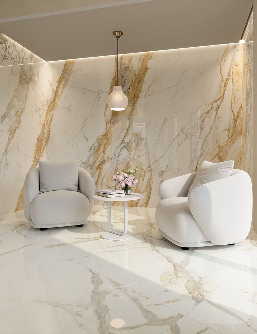 MARCA CORONA SCULTOREA CALACATTA VENA ANTICA REFLEX/FULL-POLISHED 80x80 - obrazek 3