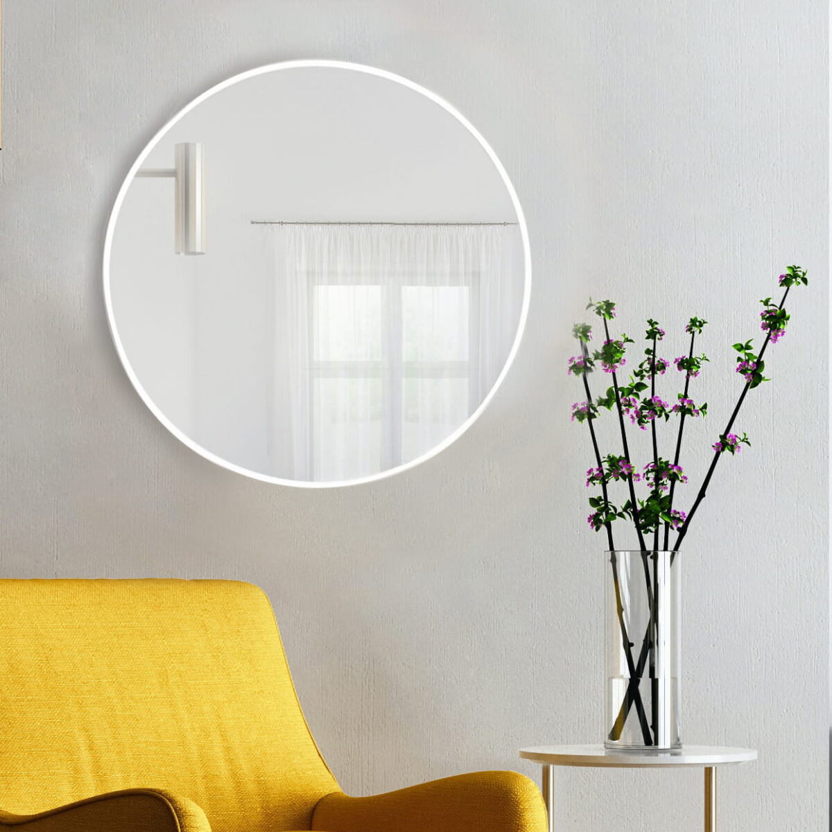 BALTICA DESIGN LUSTRO OKRĄGŁE TINY BORDER ROUND BIAŁE ŚR. 50 CM - obrazek 5