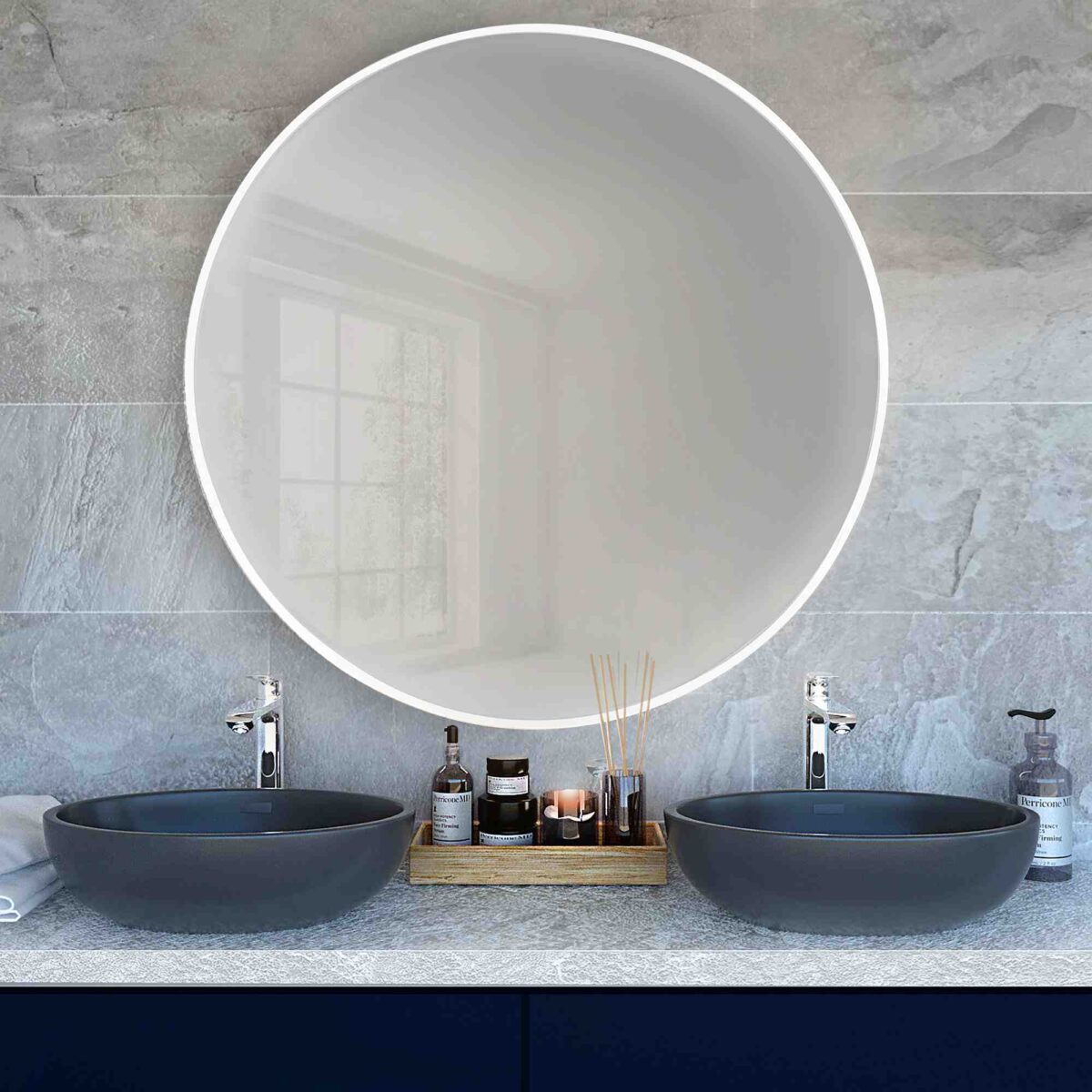 BALTICA DESIGN LUSTRO OKRĄGŁE TINY BORDER ROUND BIAŁE ŚR. 50 CM - obrazek 6