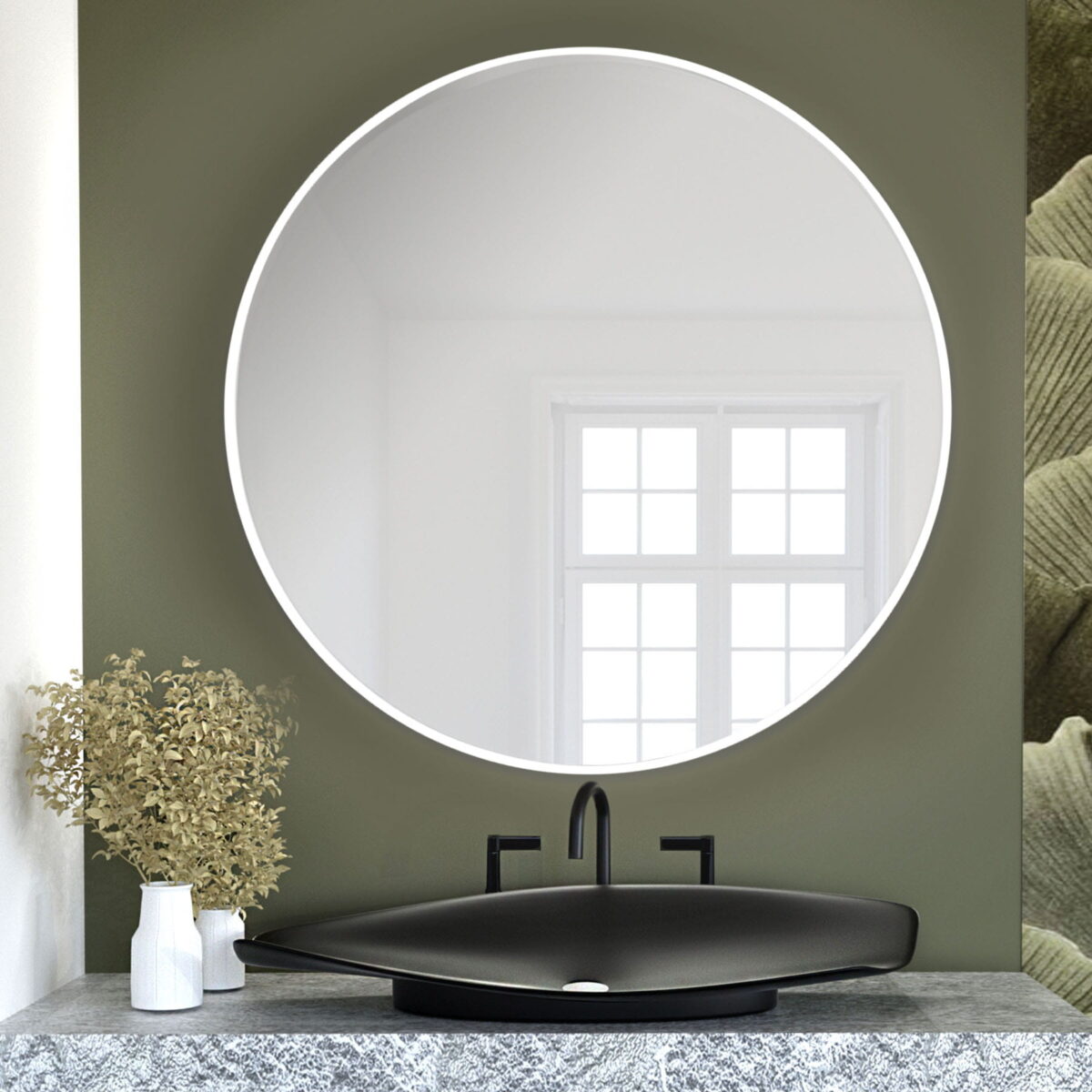 BALTICA DESIGN LUSTRO OKRĄGŁE TINY BORDER ROUND BIAŁE ŚR. 50 CM - obrazek 4
