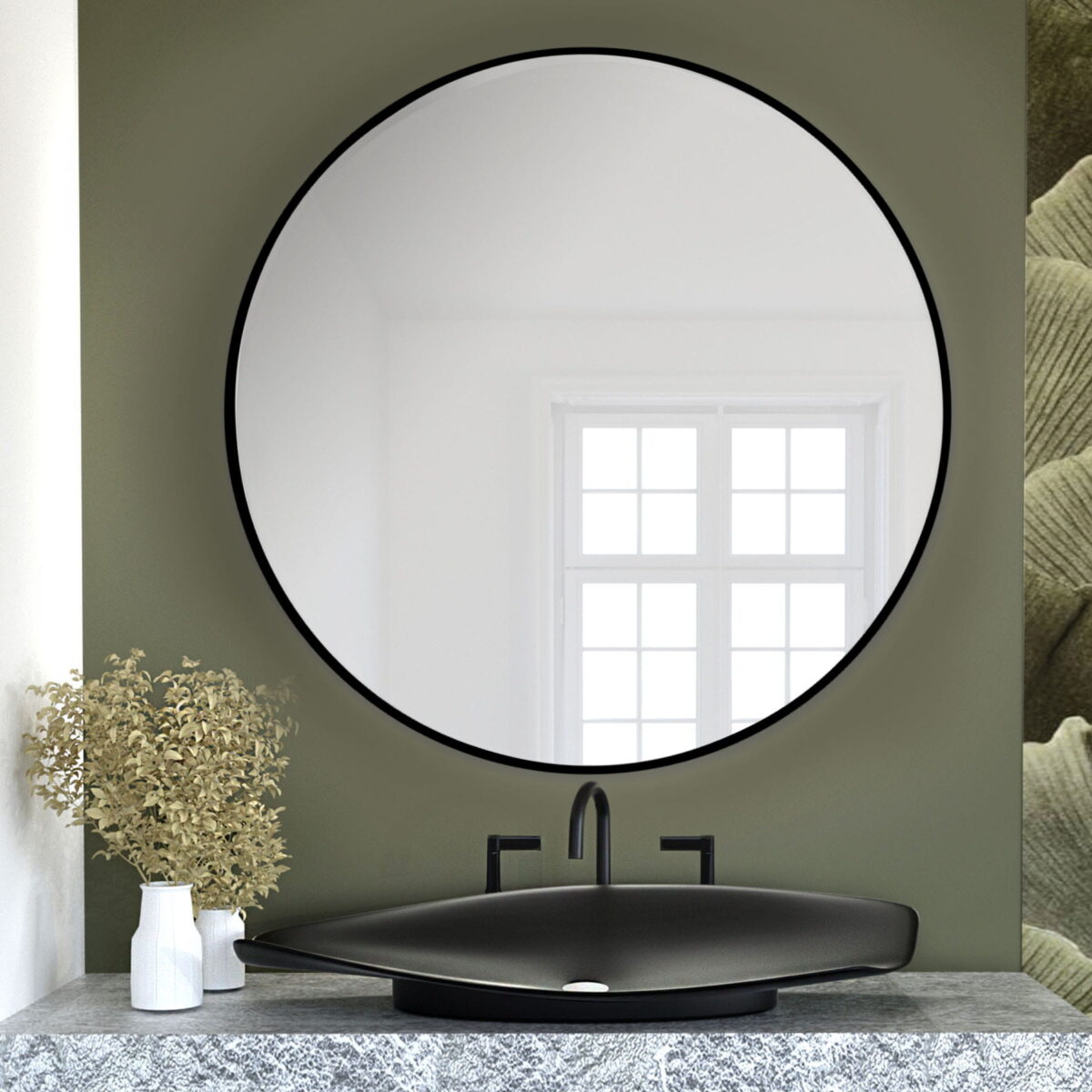 BALTICA DESIGN LUSTRO OKRĄGŁE TINY BORDER ROUND CZARNE ŚR. 50 CM - obrazek 6