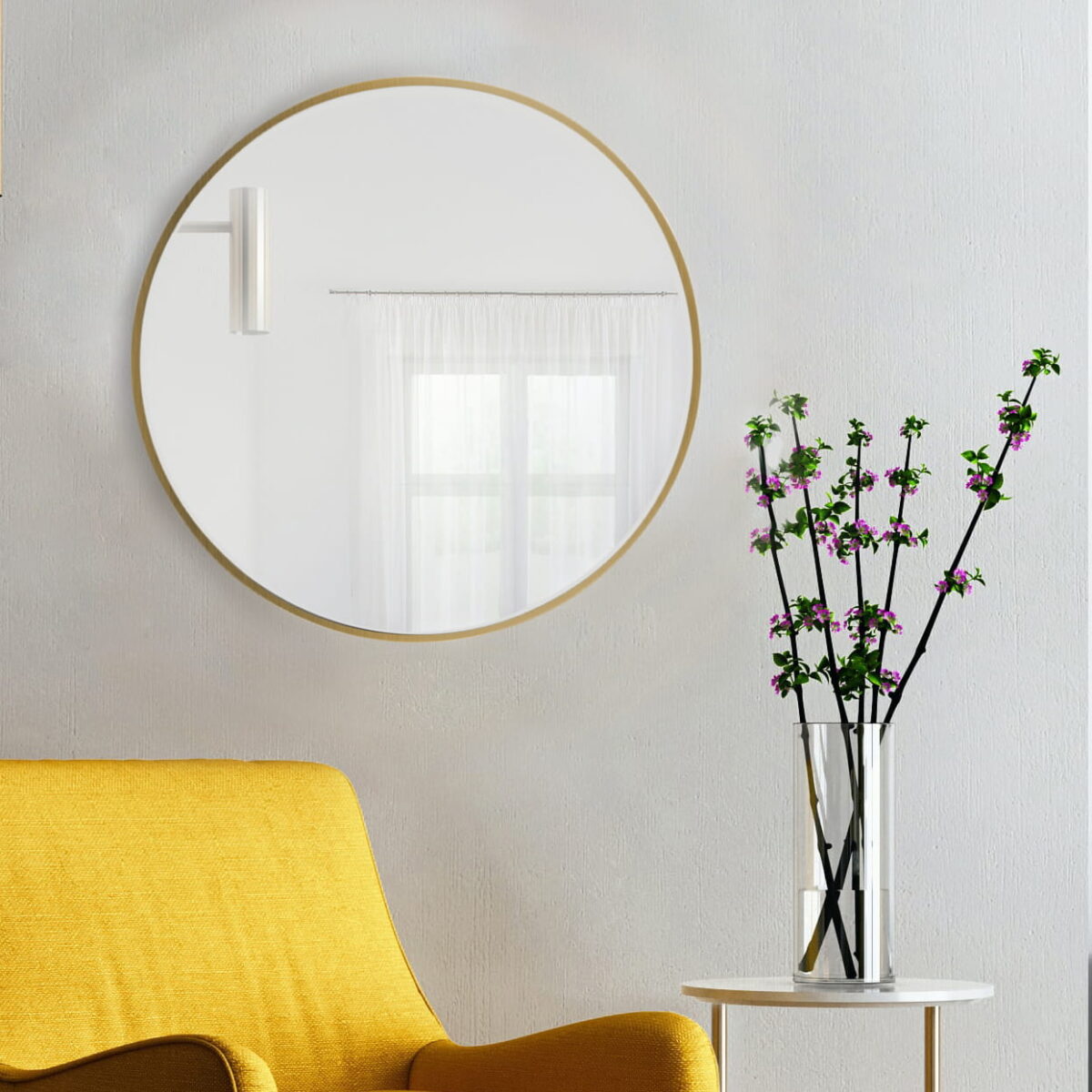 BALTICA DESIGN LUSTRO OKRĄGŁE TINY BORDER ROUND ZŁOTE ŚR. 50 CM - obrazek 3