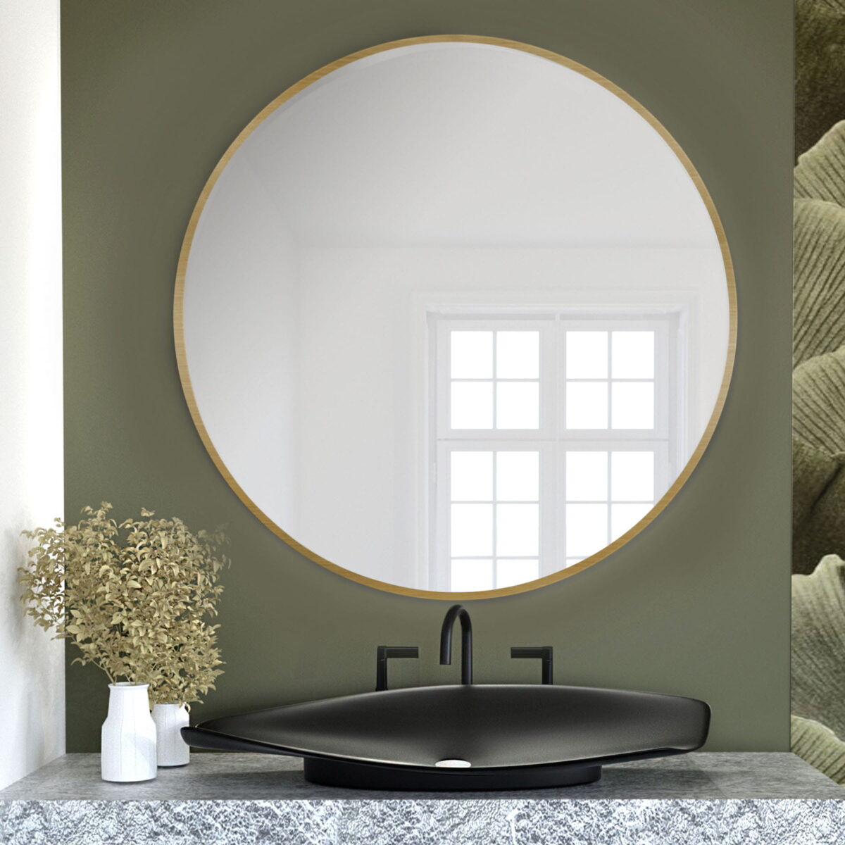 BALTICA DESIGN LUSTRO OKRĄGŁE TINY BORDER ROUND ZŁOTE ŚR. 50 CM - obrazek 4