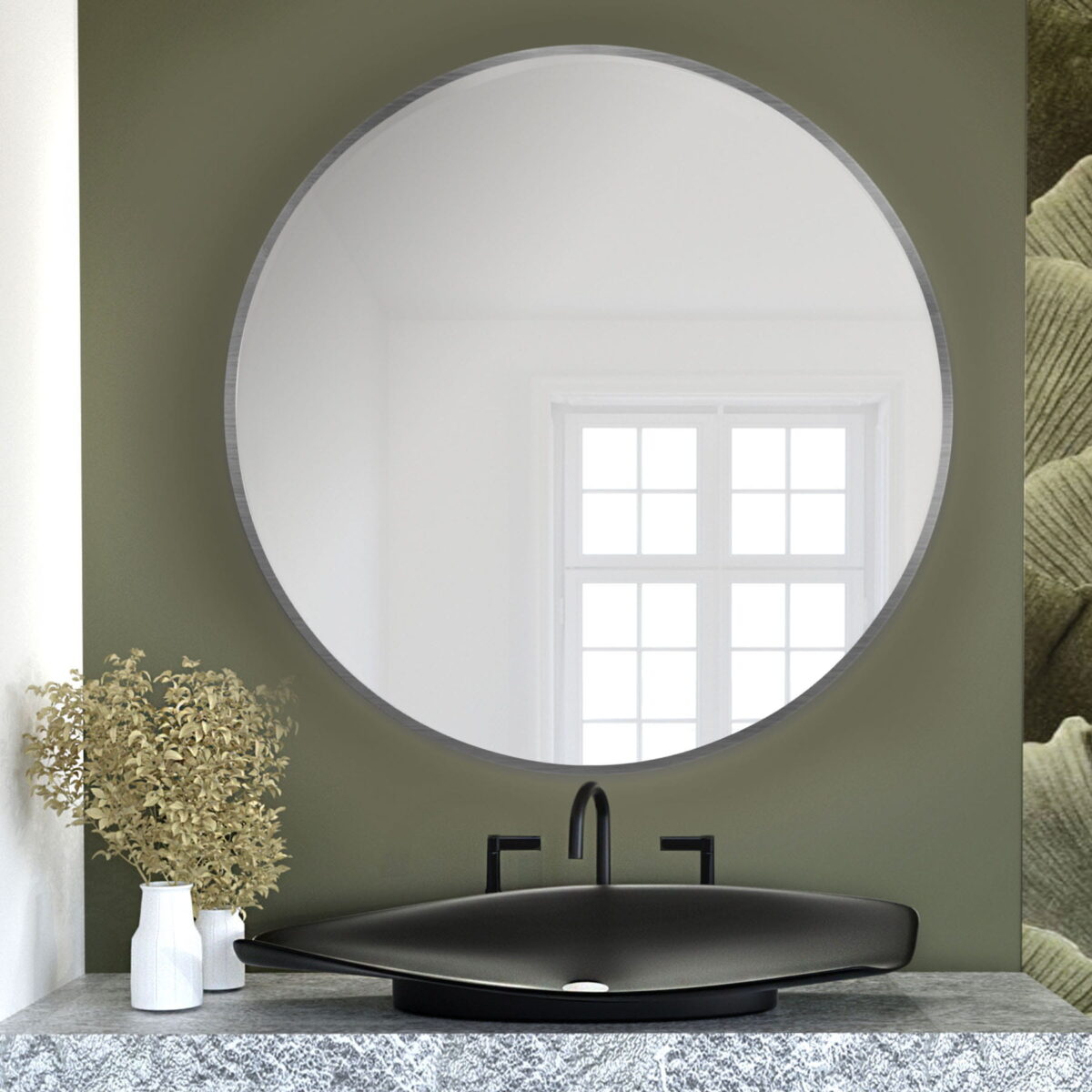 BALTICA DESIGN LUSTRO OKRĄGŁE TINY BORDER ROUND SREBRNE ŚR. 50 CM - obrazek 5