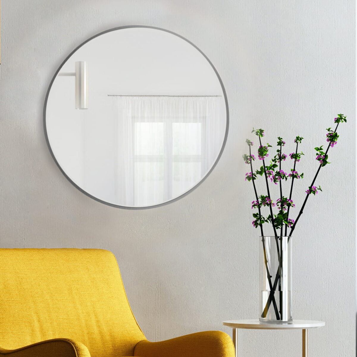 BALTICA DESIGN LUSTRO OKRĄGŁE TINY BORDER ROUND SREBRNE ŚR. 50 CM - obrazek 3