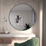 BALTICA DESIGN LUSTRO OKRĄGŁE TINY BORDER ROUND BUTELKOWA ZIELEŃ ŚR. 50 CM