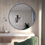BALTICA DESIGN LUSTRO OKRĄGŁE TINY BORDER ROUND NIEBIESKIE ŚR. 50 CM