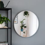 BALTICA DESIGN LUSTRO OKRĄGŁE TINY BORDER ROUND SREBRNE ŚR. 50 CM