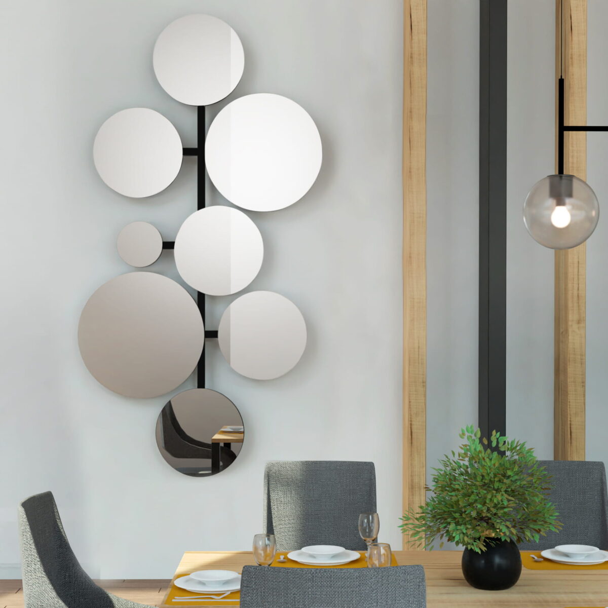 BALTICA DESIGN LUSTRO MOLECUA SREBRNE 110X60 CM - obrazek 3