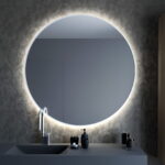 BALTICA DESIGN LUSTRO ŁAZIENKOWE LED OKRĄGŁE SREBRNE BARWA ŚWIATŁA CIEPŁA ŚR. 50 CM