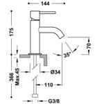 TRES STUDY BATERIA JEDNOUCHWYTOWA UMYWALKOWA STAL 26290301AC - obrazek 2
